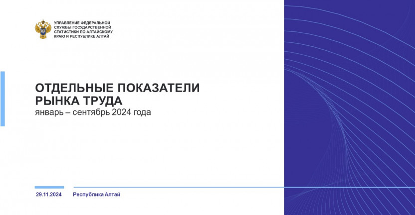 Отдельные показатели рынка труда в Алтайском крае. Январь – сентябрь 2024 года